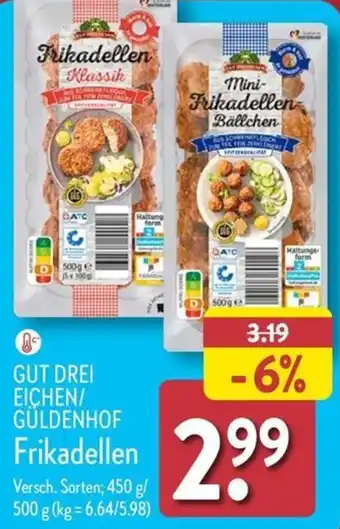 Aldi Nord GUT DREI EICHEN/ GÜLDENHOF Frikadellen 450/500 g Angebot