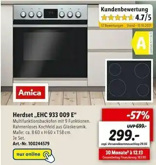 Lidl Amica herdset „ehc 933 009 e“ Angebot