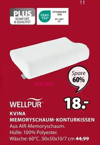 Jysk WELLPUR KVINA MEMORYSCHAUM-KONTURKISSEN Angebot