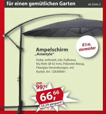 Sonderpreis Baumarkt Ampelschirm ,,Asiastyle" Angebot