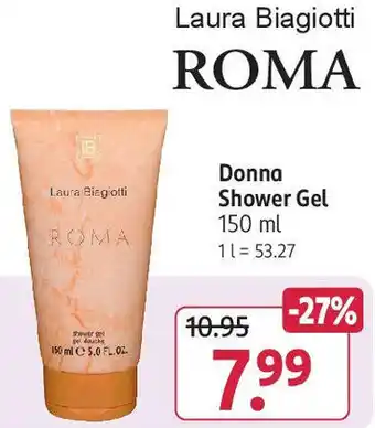 Rossmann Laura Biagiotti Roma Donna Shower Gel 150 ml Angebot