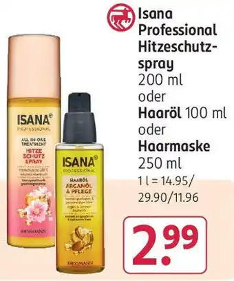 Rossmann Isana Professional Hitzeschutzspray 200 ml oder Haaröl 100 ml oder Haarmaske 250 ml Angebot