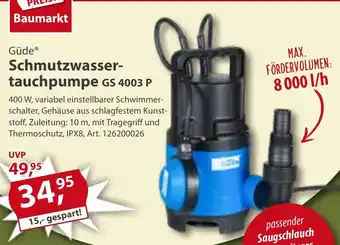 Sonderpreis Baumarkt Güde Schmutzwassertauchpumpe GS 4003 P Angebot