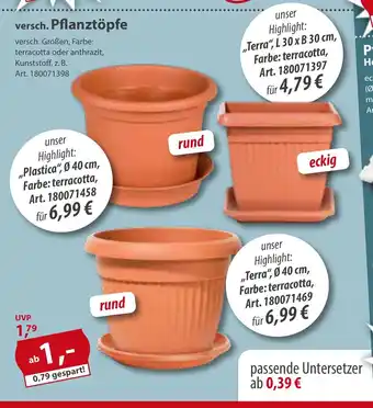 Sonderpreis Baumarkt versch. Pflanztöpfe Angebot