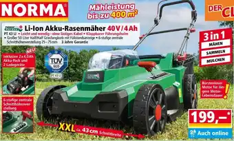 Norma Powertec Garden Li-Ion Akku-Rasenmäher 40V/4Ah Angebot