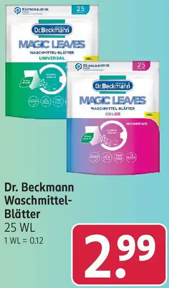 Rossmann Dr. Beckmann Waschmittel Blätter 25 WL Angebot