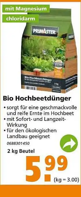 Globus Baumarkt Bio Hochbeetdünger Angebot