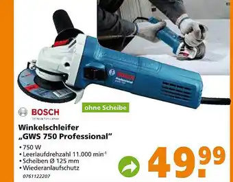 Globus Baumarkt Bosch Winkelschleifer ,,GWS 750 Professional" Angebot