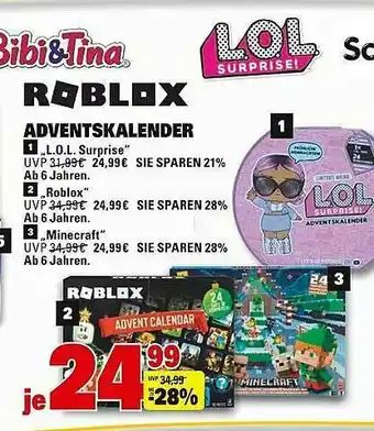 Marktkauf Adventskalender Lol Suprise, Roblox Oder Minecraft Angebot