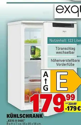 Marktkauf Kühlschrank Ks15-v-040e Exquisit Angebot