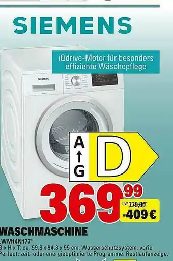 Marktkauf Siemens Waschmaschine Wm14n177 Angebot