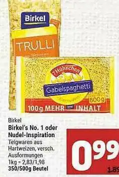 Marktkauf Birkel Birkel's No. 1 Oder Nudel-inspiration Angebot