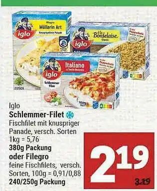 Marktkauf Iglo Schlemmer-filet Oder Filegro Angebot