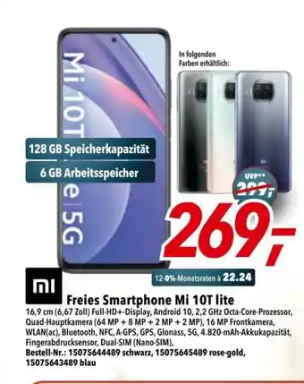 dodenhof Mi Freies Smartphone Mi 10t Lite Angebot