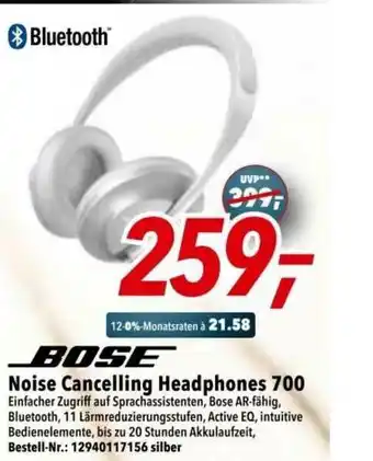 dodenhof Bose Noise Cancelling Headphones 700 Angebot