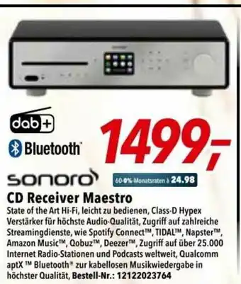 dodenhof Sonoro Cd Receiver Maestro Angebot