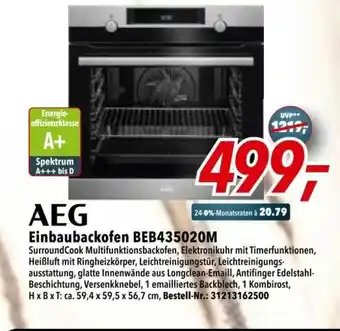 dodenhof Aeg Einbaubackofen Ebe435020m Angebot