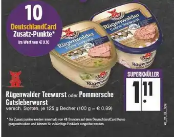 Edeka Rügenwalder Teewurst Oder Pommersche Gutsleberwurst Angebot