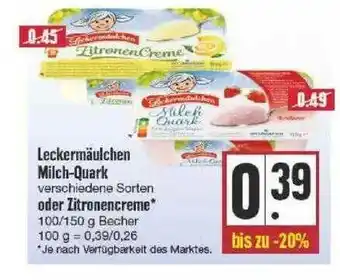 Edeka Leckermäulchen Milch-quark Oder Zitronencreme Angebot