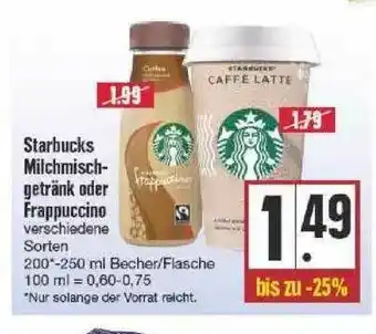 Edeka Starbucks Milchmisch-getränk Oder Frappuccino Angebot