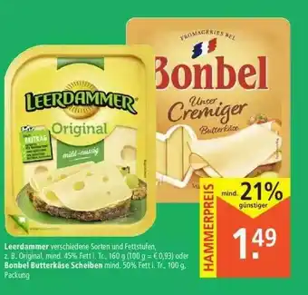 Marktkauf Leerdammer Oder Bonbel Butterkäse Scheiben Angebot