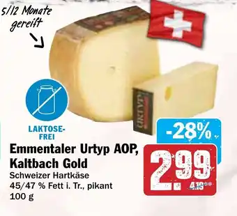 Hit Emmentaler Urtyp AOP, Kaltbach Gold 100 g Angebot