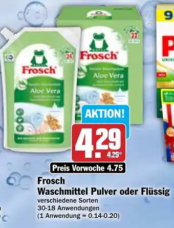 Hit Frosch Waschmittel Pulver oder Flüssig Angebot