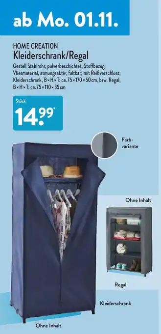 Aldi Nord Home Creation Kleiderschrank/Regal Angebot