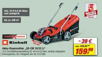 toom Baumarkt Einhell Akku-Rasenmäher,,GE-CM 18/33 Li❝ Angebot