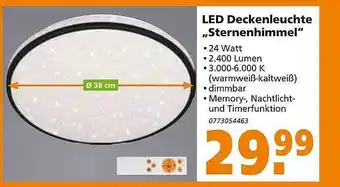 Globus Baumarkt LED Deckenleuchte ,,Sternenhimmel" Angebot