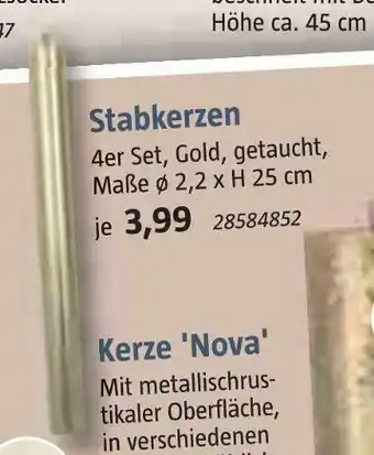 Bauhaus Stabkerzen Angebot