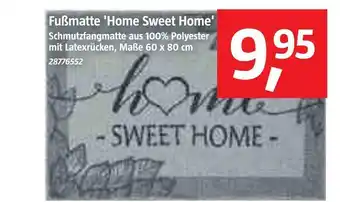 Bauhaus Fußmatte 'home sweet home' Angebot