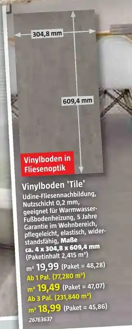 Bauhaus Vinylboden 'tile' Angebot