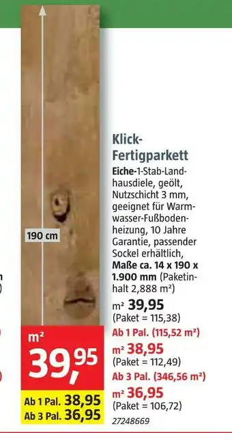 Bauhaus Klick-fertigparkett Angebot