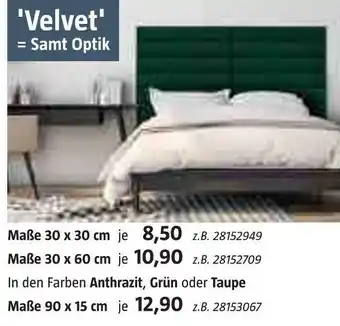 Bauhaus Wandpolster 'velvet' Angebot