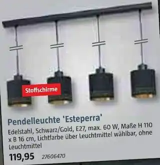 Bauhaus Pendelleuchte 'esteperra' Angebot