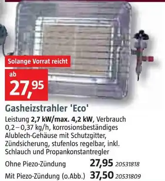 Bauhaus Gasheizstrahler 'eco' Angebot