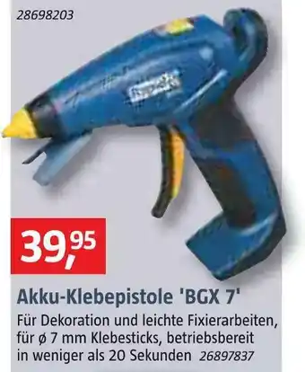 Bauhaus Akku-klebepistole bgx 7 Angebot