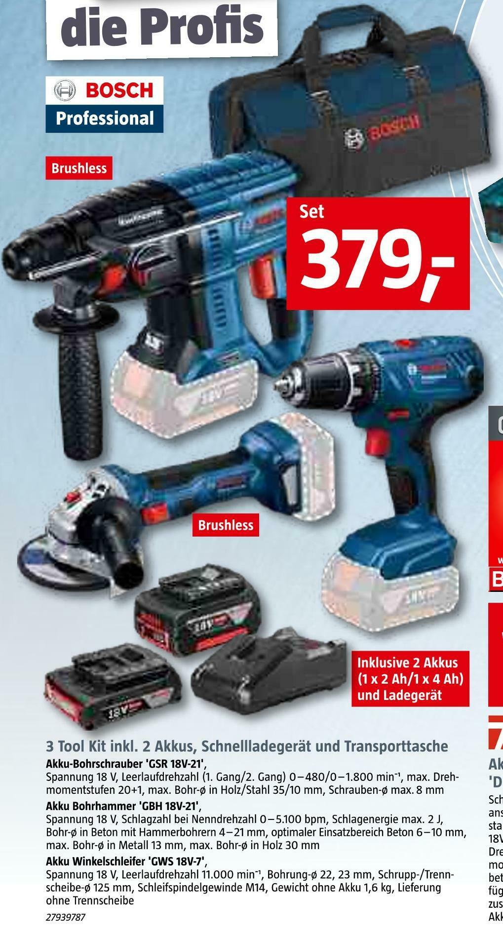 Bosch 3 tool kit Angebot bei Bauhaus