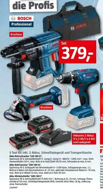 Bauhaus Bosch 3 tool kit Angebot