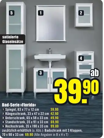 B1 Discount Baumarkt Bad-Serie Florida Angebot