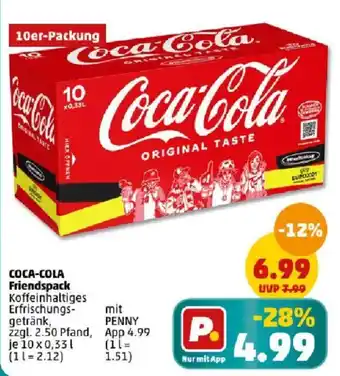 PENNY COCA-COLA Friendspack 10 x 0,33 l Angebot