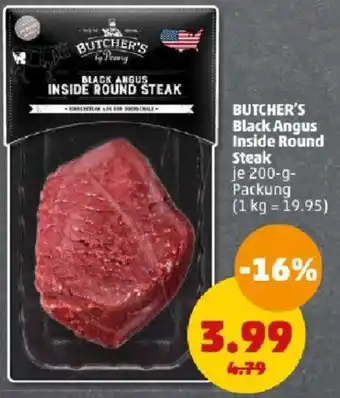 PENNY BUTCHER'S Black Angus Inside Round Steak 200-g- Packung Angebot