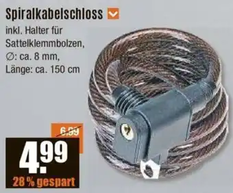 V Baumarkt Spiralkabelschloss Angebot