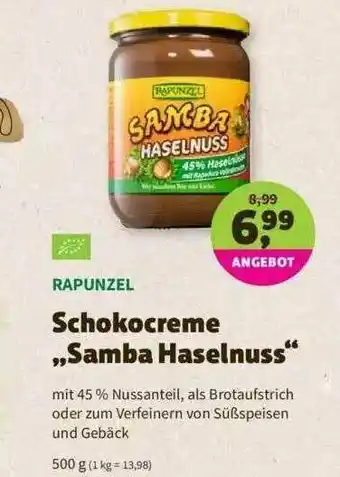 Denns BioMarkt Rapunzel Schokocreme „samba Haselnuss” Angebot