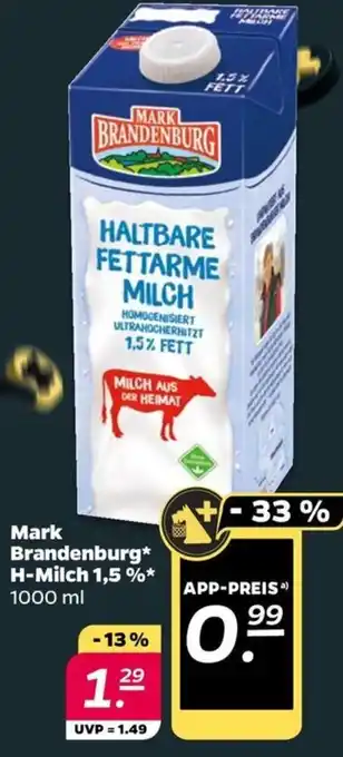 NETTO Mark Brandenburg H-Milch 1,5 % 1000 ml Angebot