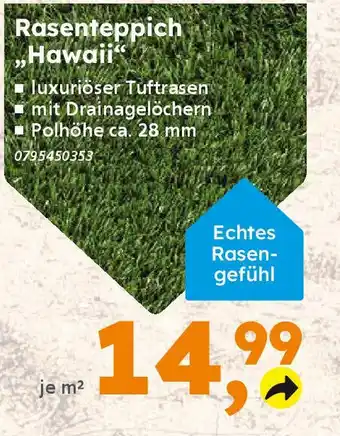 Globus Baumarkt Rasenteppich Hawaii“ Angebot