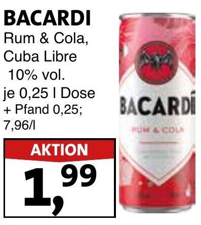 Alle Bacardi & cola Angebote Entdecken Sie das günstigste Bacardi