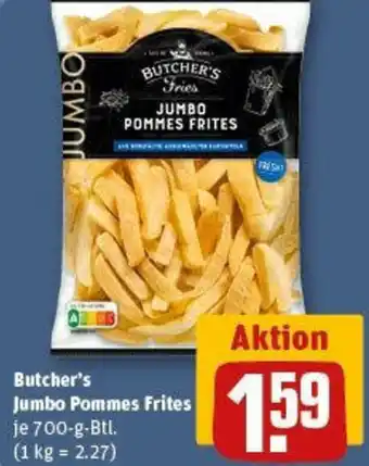 REWE Butcher's Jumbo Pommes Frites 700 g Btl. Angebot