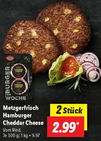 Lidl Metzgerfrisch Hamburger Cheddar Cheese 300 g Angebot